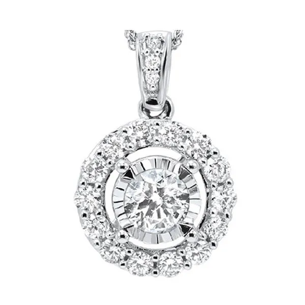 14KT White Gold & Diamond Classic Book Tru Reflection Neckwear Pendant   - 1/2 ctw