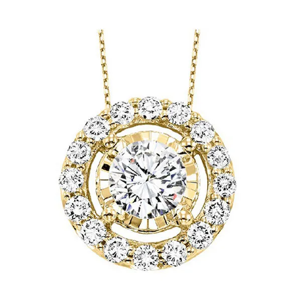 14KT Yellow Gold & Diamond Tru Reflection Neckwear Pendant  - 1/5 ctw
