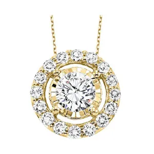 14KT Yellow Gold & Diamond Tru Reflection Neckwear Pendant  - 1/5 ctw