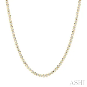 5.00 ctw Illusion Round Cut Diamond Eternity Tennis Necklace in 14K Yellow Gold