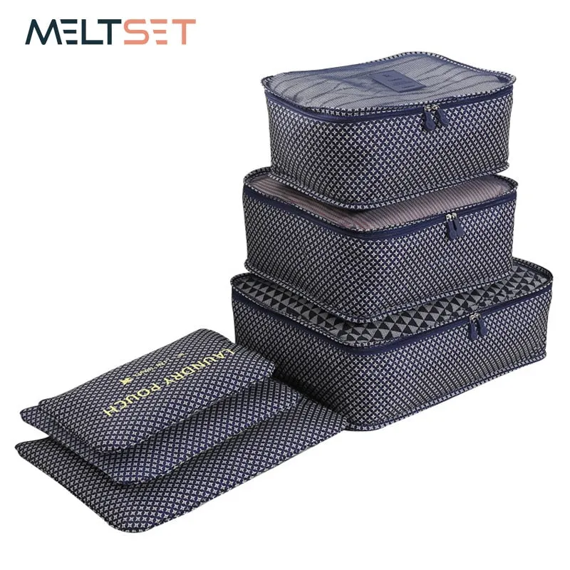 6pcs/set Travel Organizer Storage Bags Portable Luggage Organizer Clothes Tidy Pouch Suitcase Packing Laundry Bag Storage Case