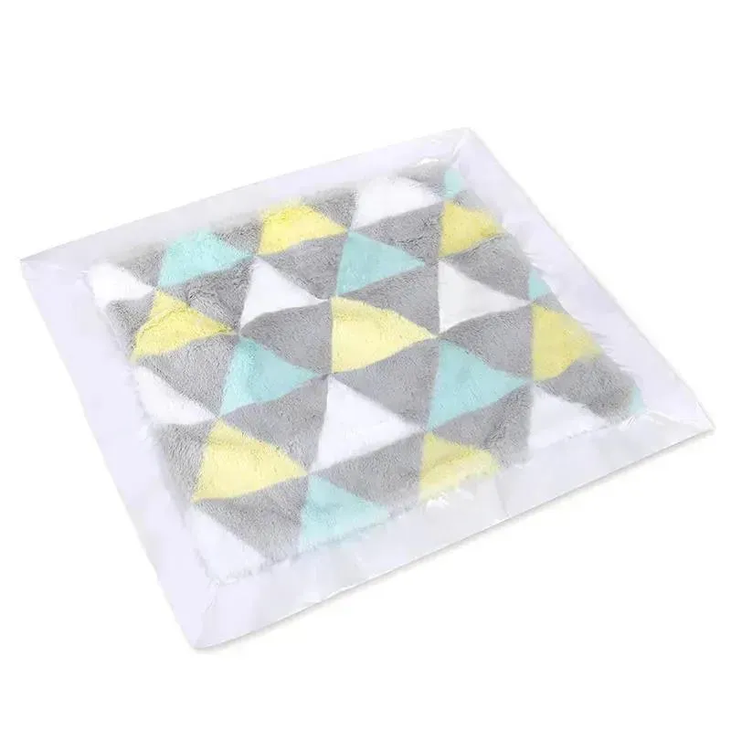 A.D. Sutton - Plush Unisex Triangle Print Blanket With Satin Trim Multi
