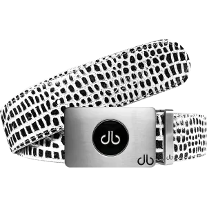 Ballmarker Black & White Crocodile Leather Texture Belt