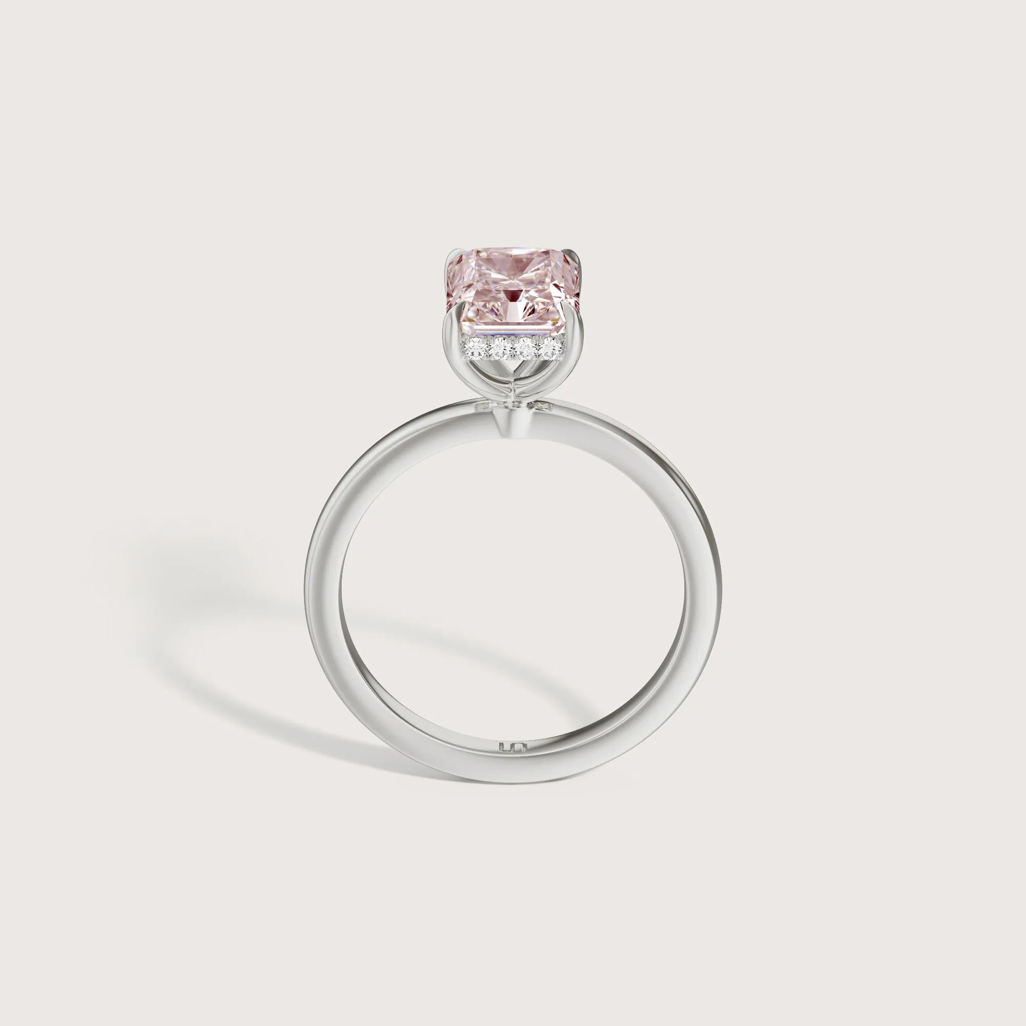 Bianca Radiant Solitaire Pink Diamond - Hidden Halo