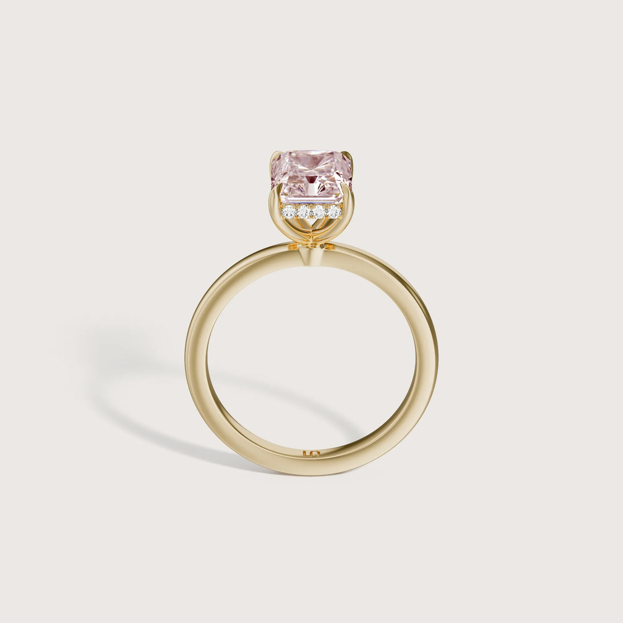 Bianca Radiant Solitaire Pink Diamond - Hidden Halo