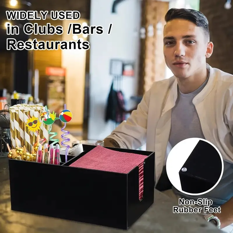 Black Plastic Bar Caddy Organizer