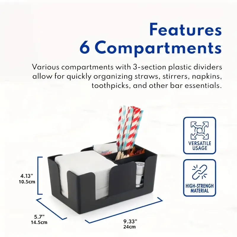 Black Plastic Bar Caddy Organizer