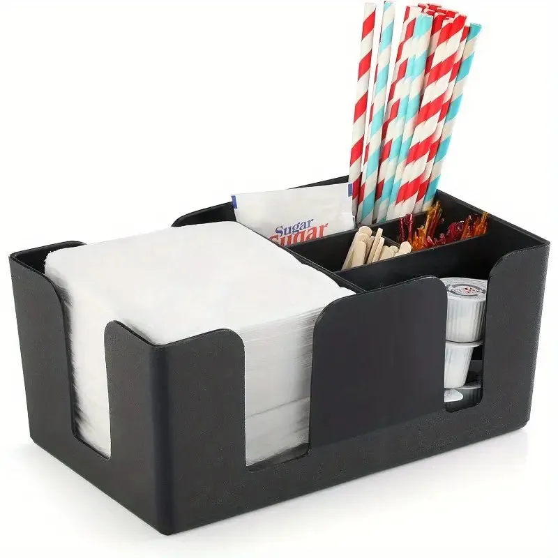 Black Plastic Bar Caddy Organizer