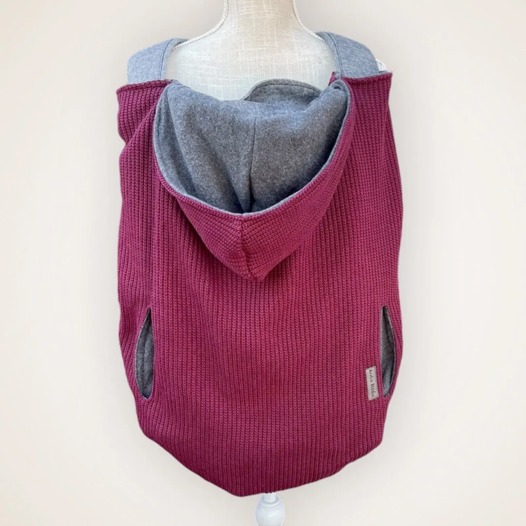 Burgundy Chunky Knitted- Sweater Knit Carrier Cover