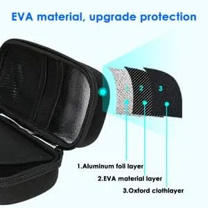 CareVego® Insulin Cooler Travel Case (Black 3 3 Ice Packs) [8h-12h]