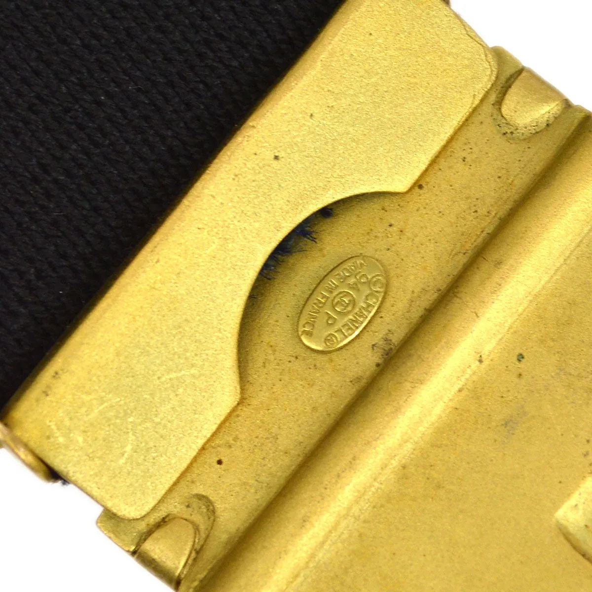 CHANEL 1994 GI Belt Black Gold #75 20654