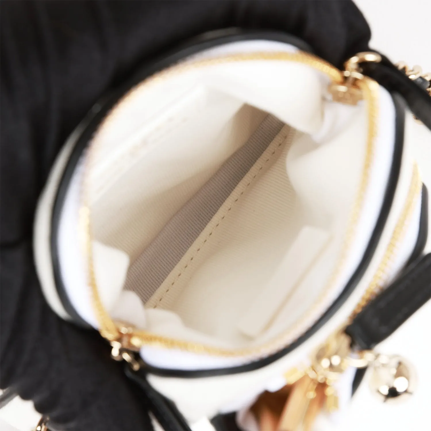 Chanel "Monte-Carlo" Mini Crossbody Tennis Bag White Canvas Light Gold Hardware