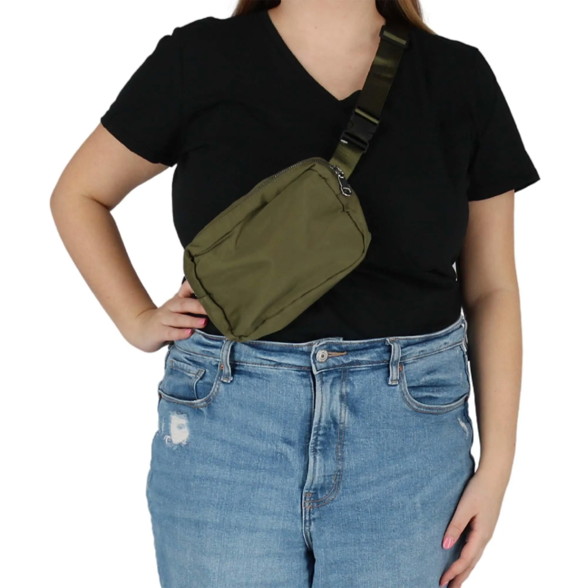 CTM® Nylon Rectangle Belt Bag