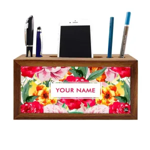 Customized Wooden desk organizer - Roses