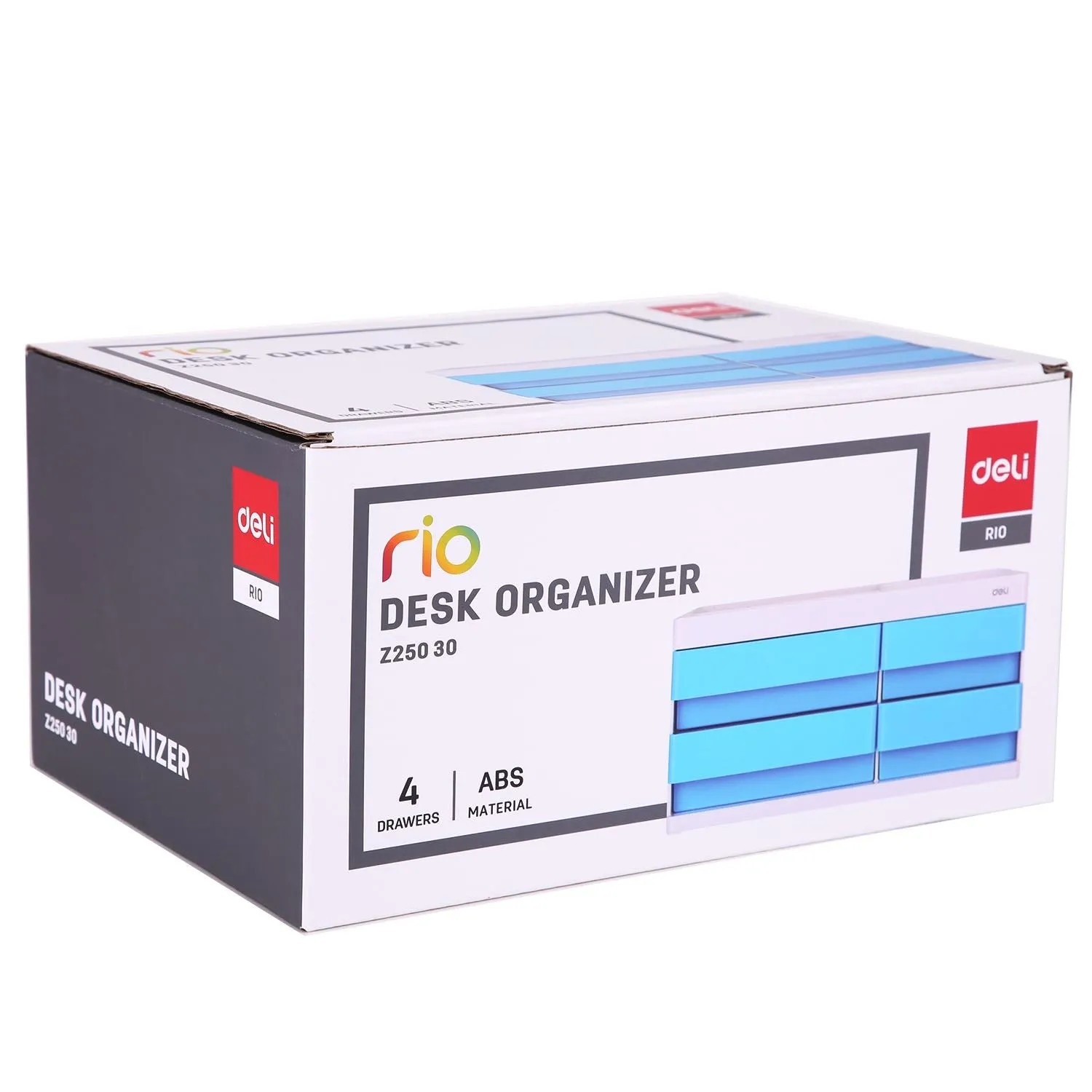 Deli Desk Organizer 4-Drawers 265x189x131mm Blue