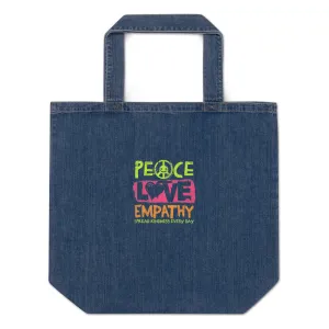 DUO MODERN "Peace Love Empathy" Organic Denim Tote bag