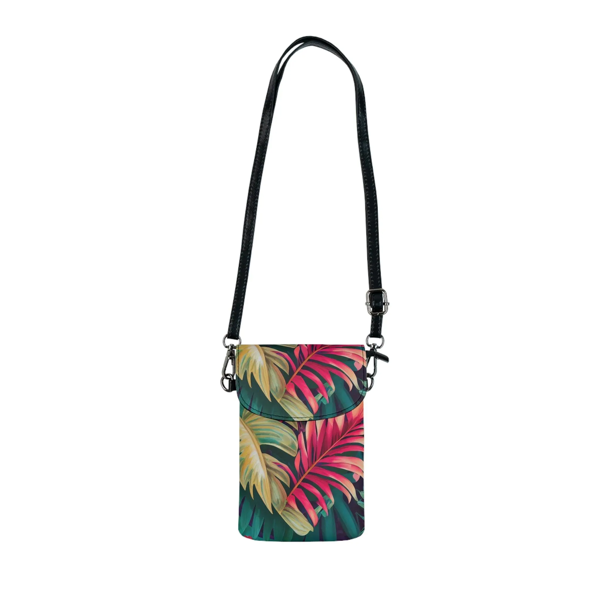 Enchanting Foliage: A Fusion of Realism and Exoticism in Brushwork by Miniaday Designs, LLC. Small Cell Phone Wallet