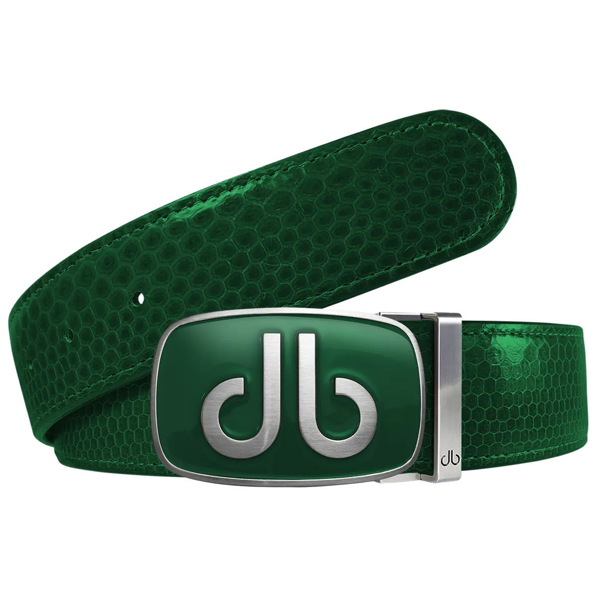 Green Snakeskin Leather Belt with buckle