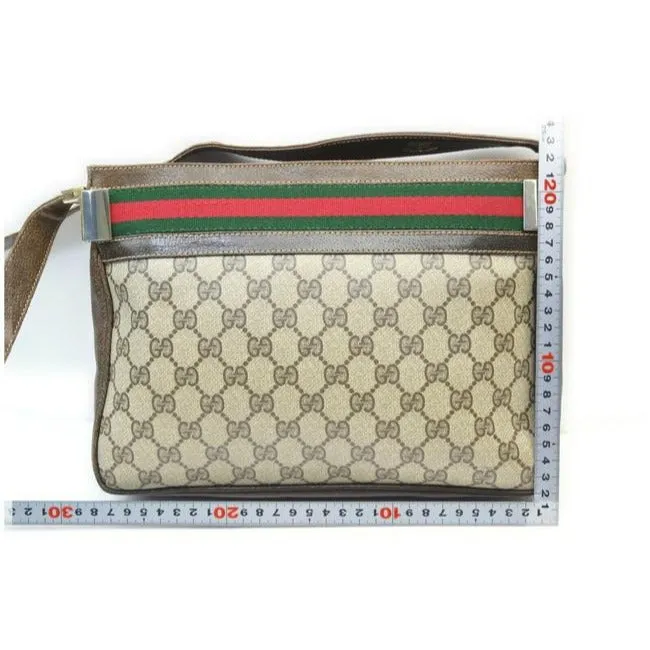 Gucci Gg Supreme W Guccissima Canvasleather Sherry Stripe Brown G Printredgreen Coated Canvas And Le