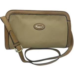 Gucci Vintage Khaki Canvas And Leather Canvas Shoulder Bag