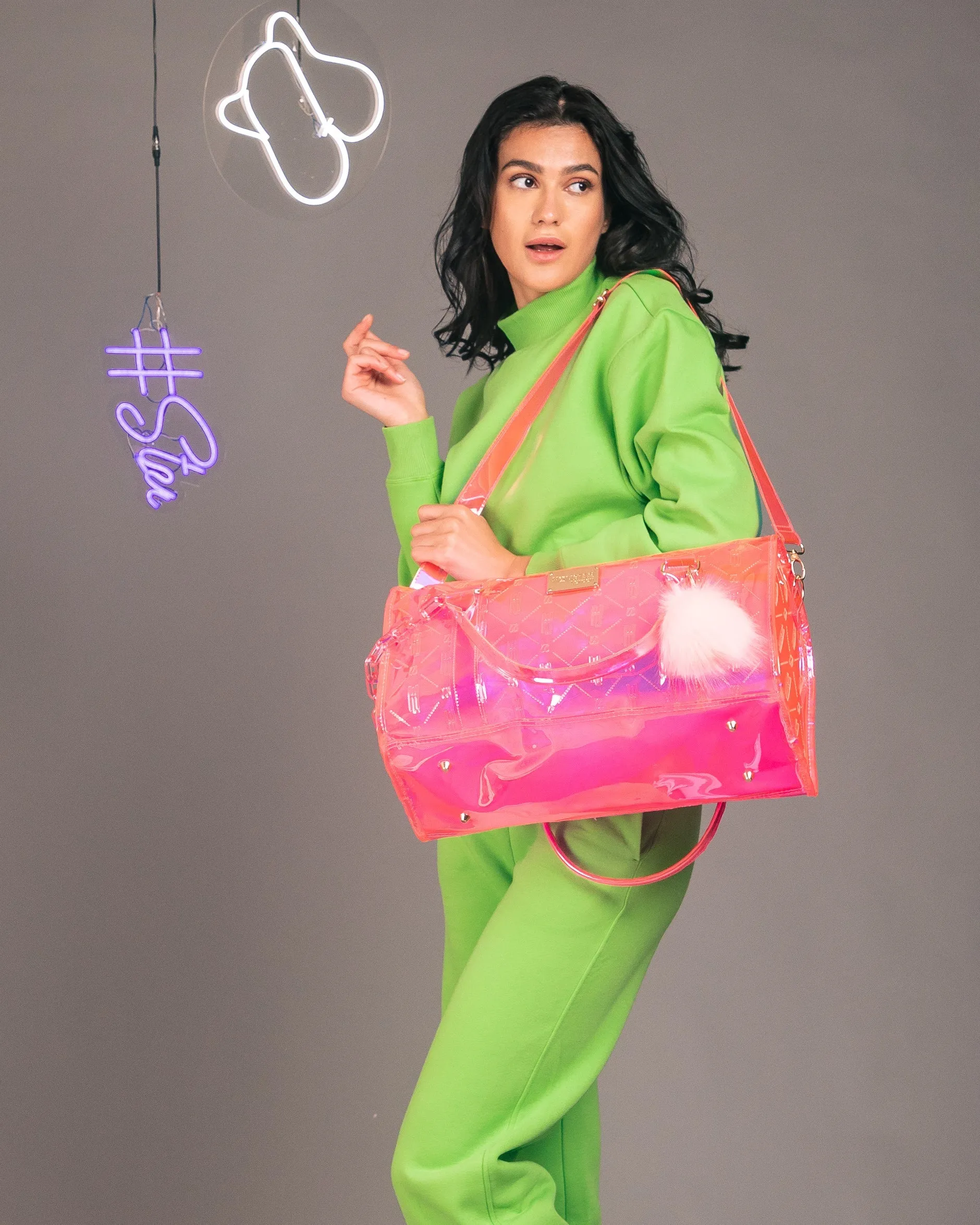 Hamster London Raver Duffle Bag Pink Large With personalization
