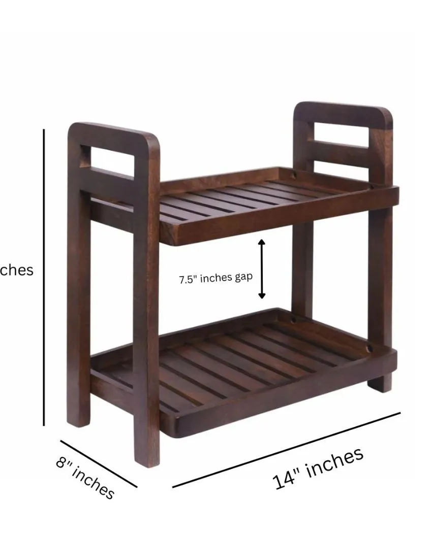 Handcrafted Premium Cocoa Wooden Multi-Purpose Organizer | 8 x 14 inches