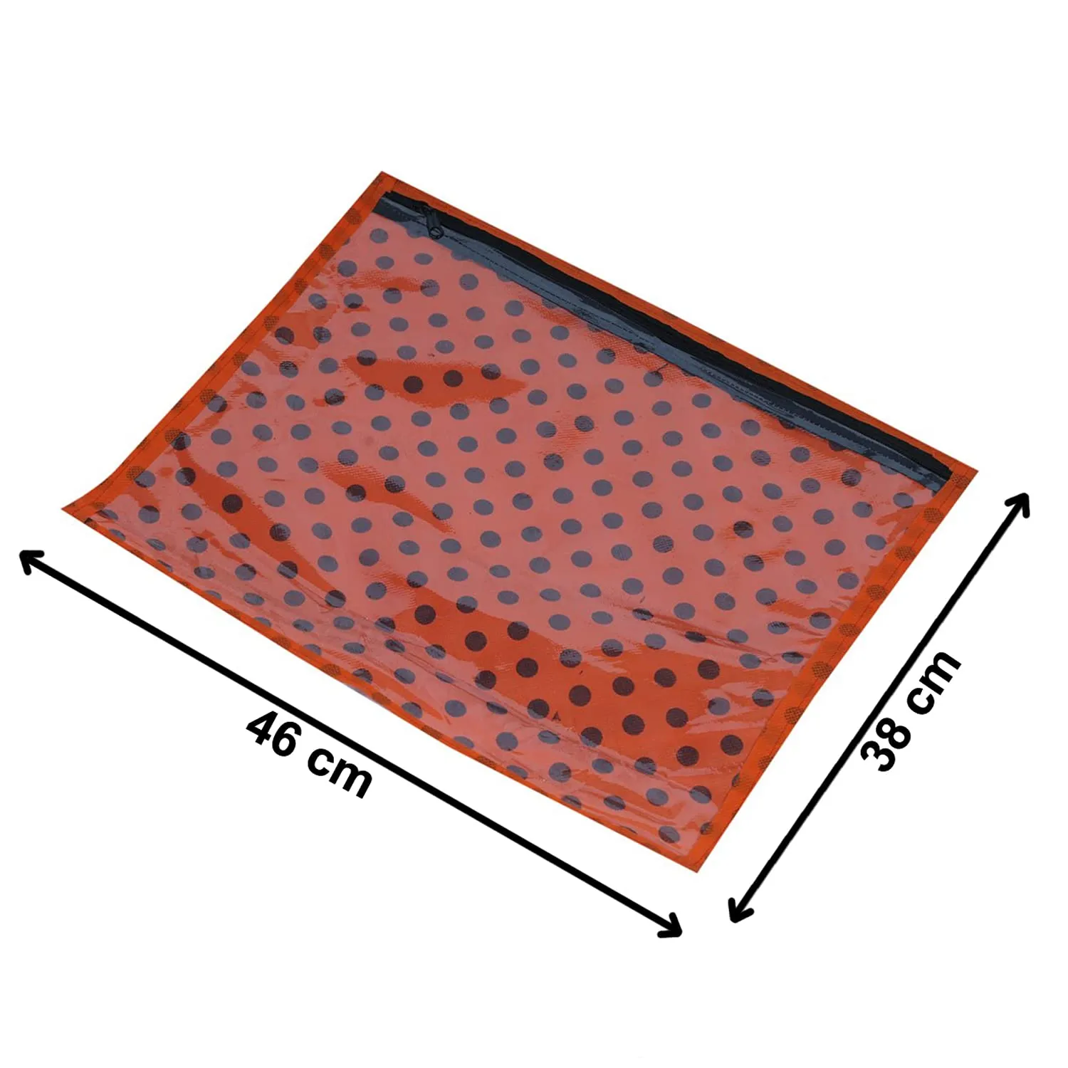 Heart Home Dot Printed Tranasparent Non Woven Foldable, Waterproof Single Saree Cover, Saree Organizer- Pack of 6 (Orange)-HS_38_HEARTH21637