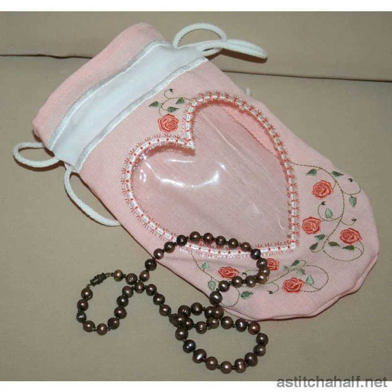 Heart Peek a Drawstring Bag