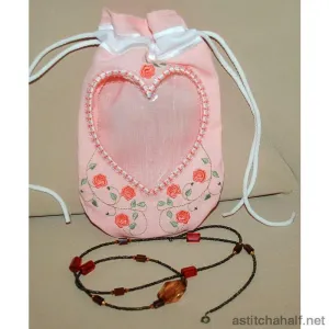 Heart Peek a Drawstring Bag