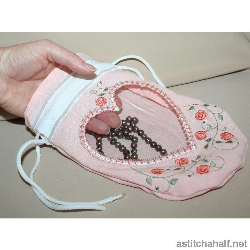 Heart Peek a Drawstring Bag