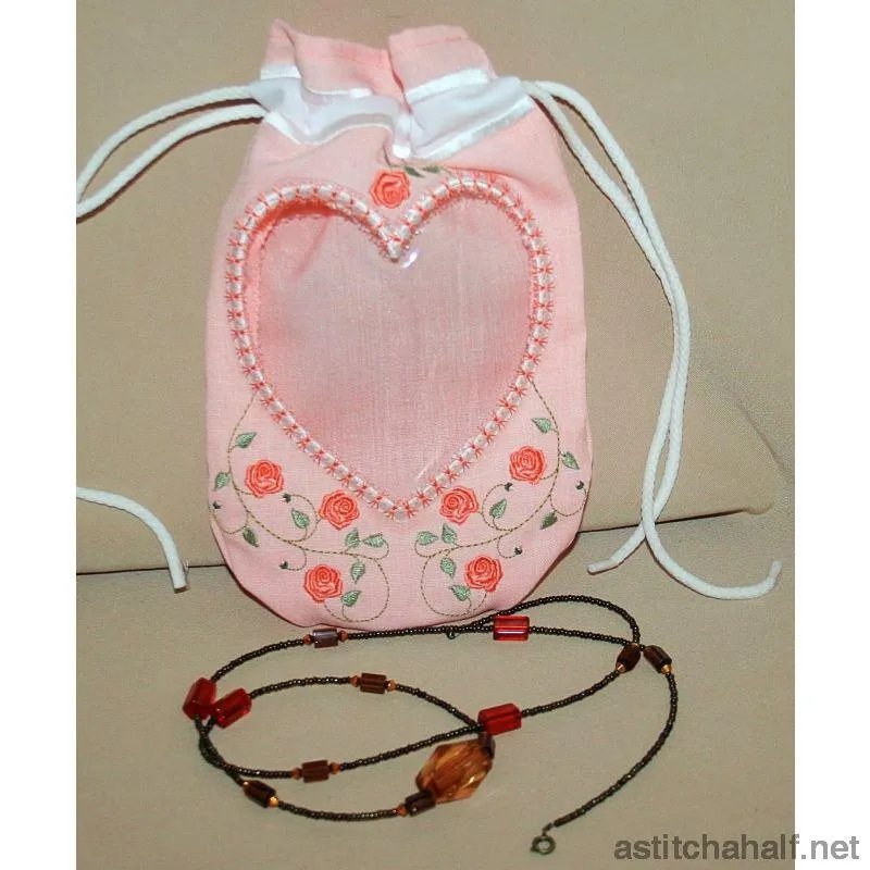 Heart Peek a Drawstring Bag