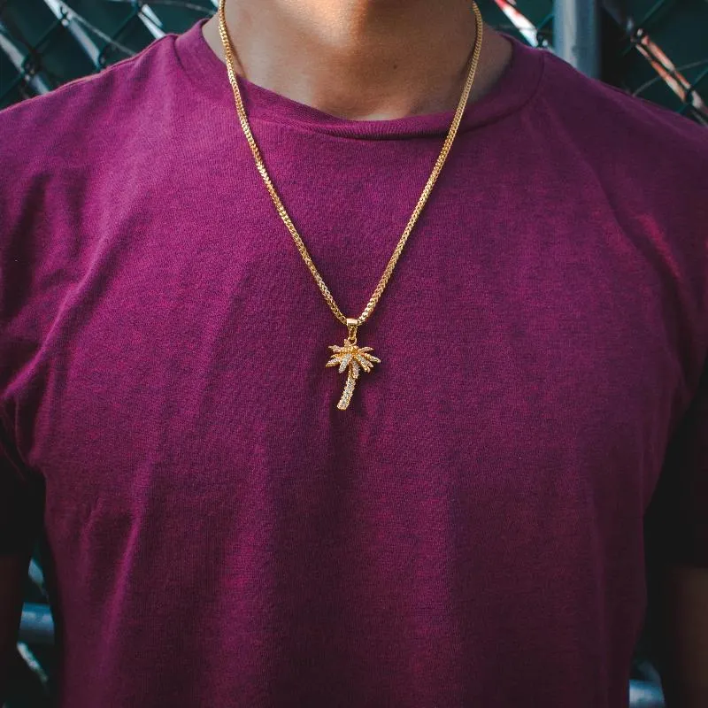 Iced Palm Tree Necklace