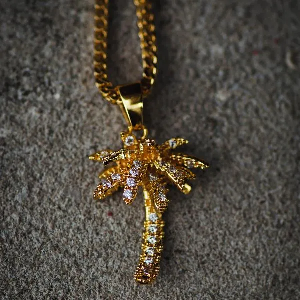 Iced Palm Tree Necklace
