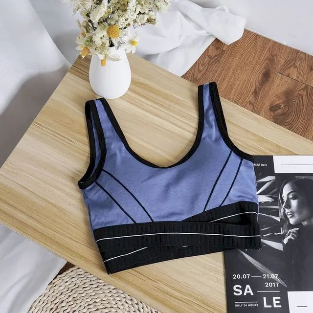Korean Fashion Contrast Color Sports Bustier