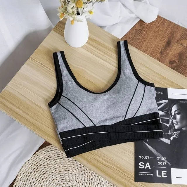 Korean Fashion Contrast Color Sports Bustier