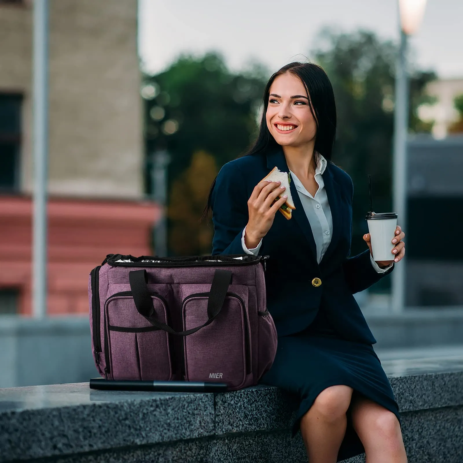 Large Insulated Lunch Cooler Bag with Multiple Pockets