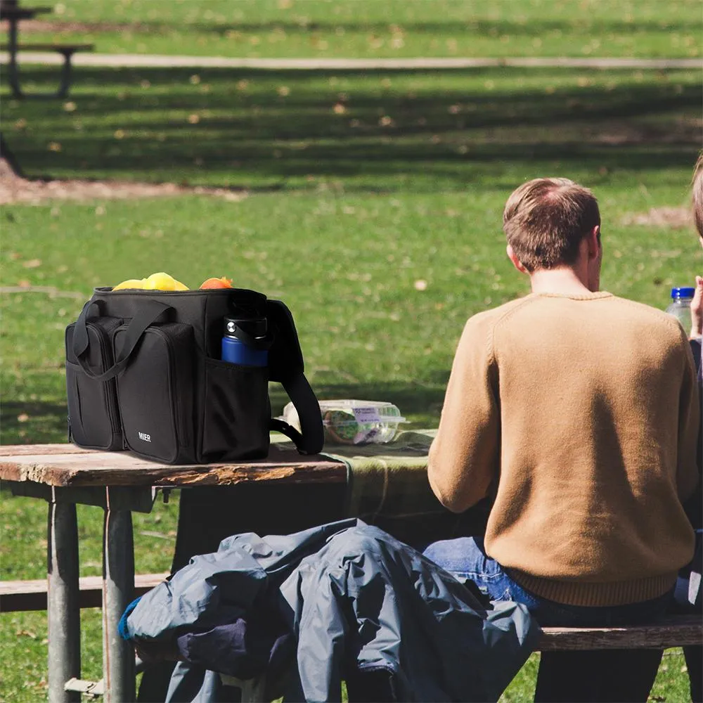 Large Insulated Lunch Cooler Bag with Multiple Pockets