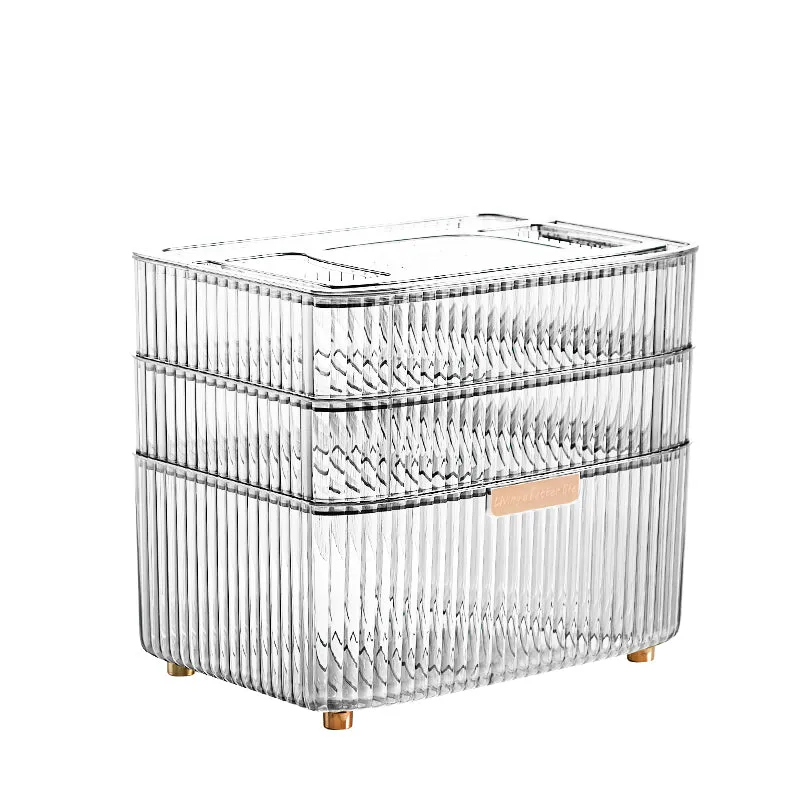 Multi-Purpose 3-Layer Organizer Wifi Router Storage Box Jl-6692 Clear