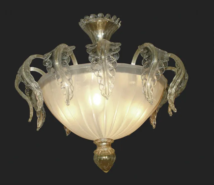 Murano Glass And Crystal Ceiling Light