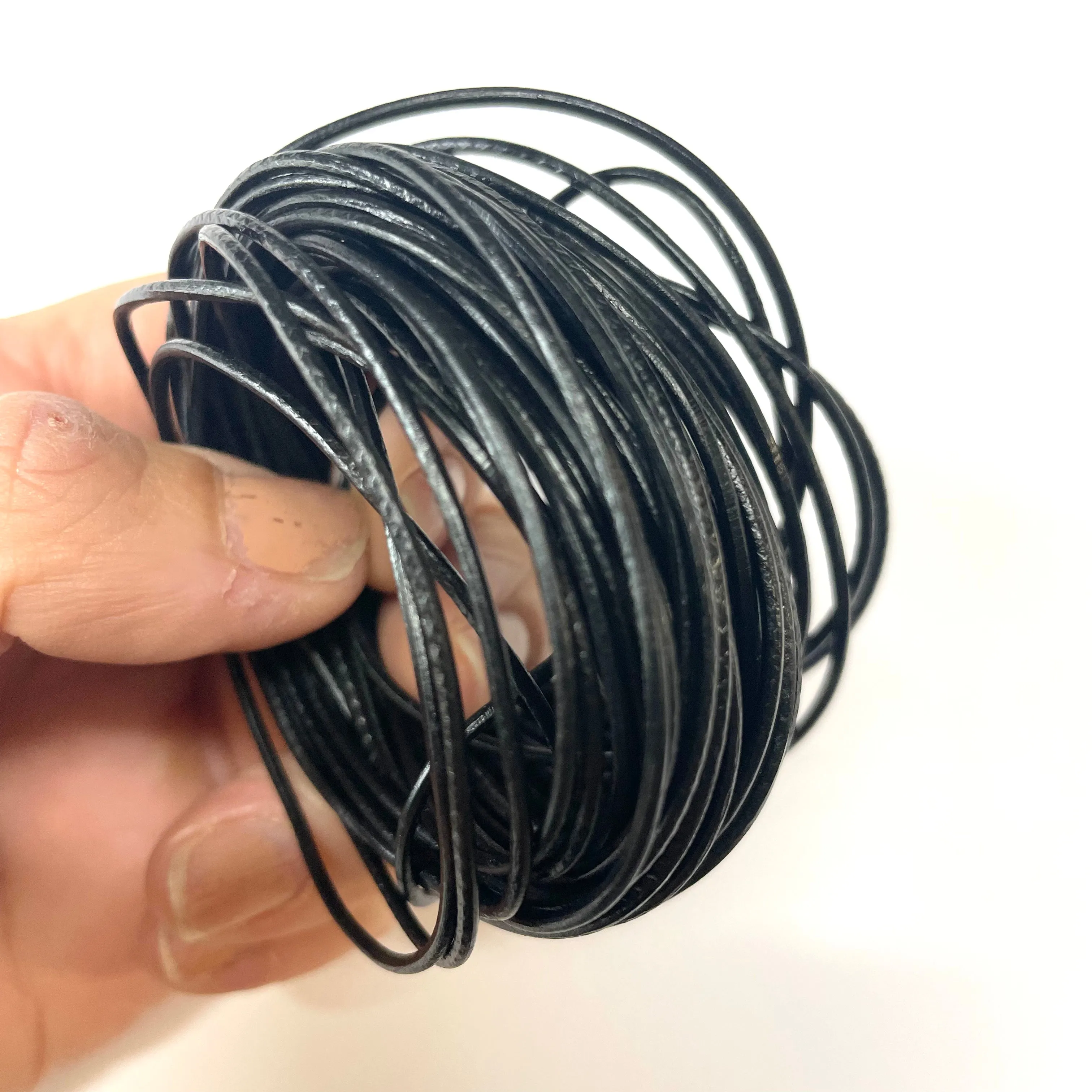 Natural Genuine Leather Cord per 10mtrs- Black 1.5mm