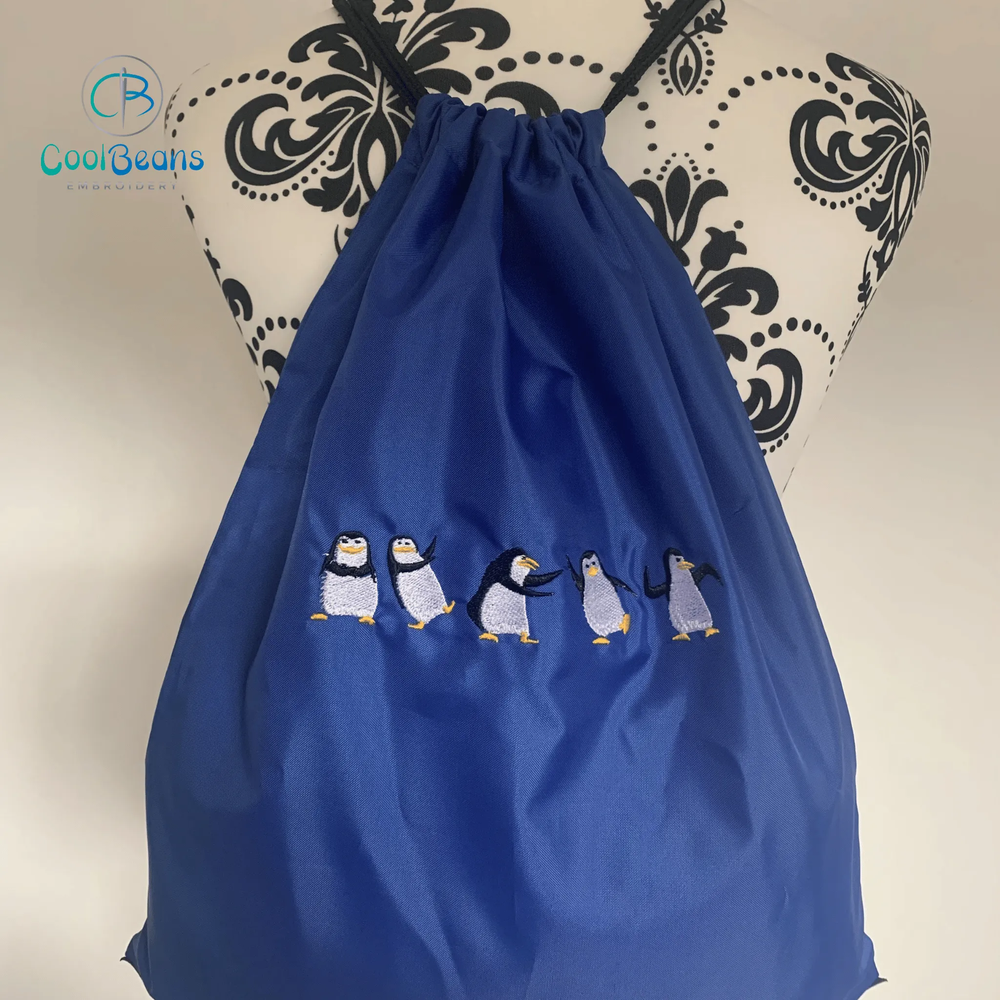 Penguins Dancing Drawstring Gym Bag - Personalised