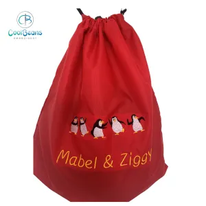 Penguins Dancing Drawstring Gym Bag - Personalised