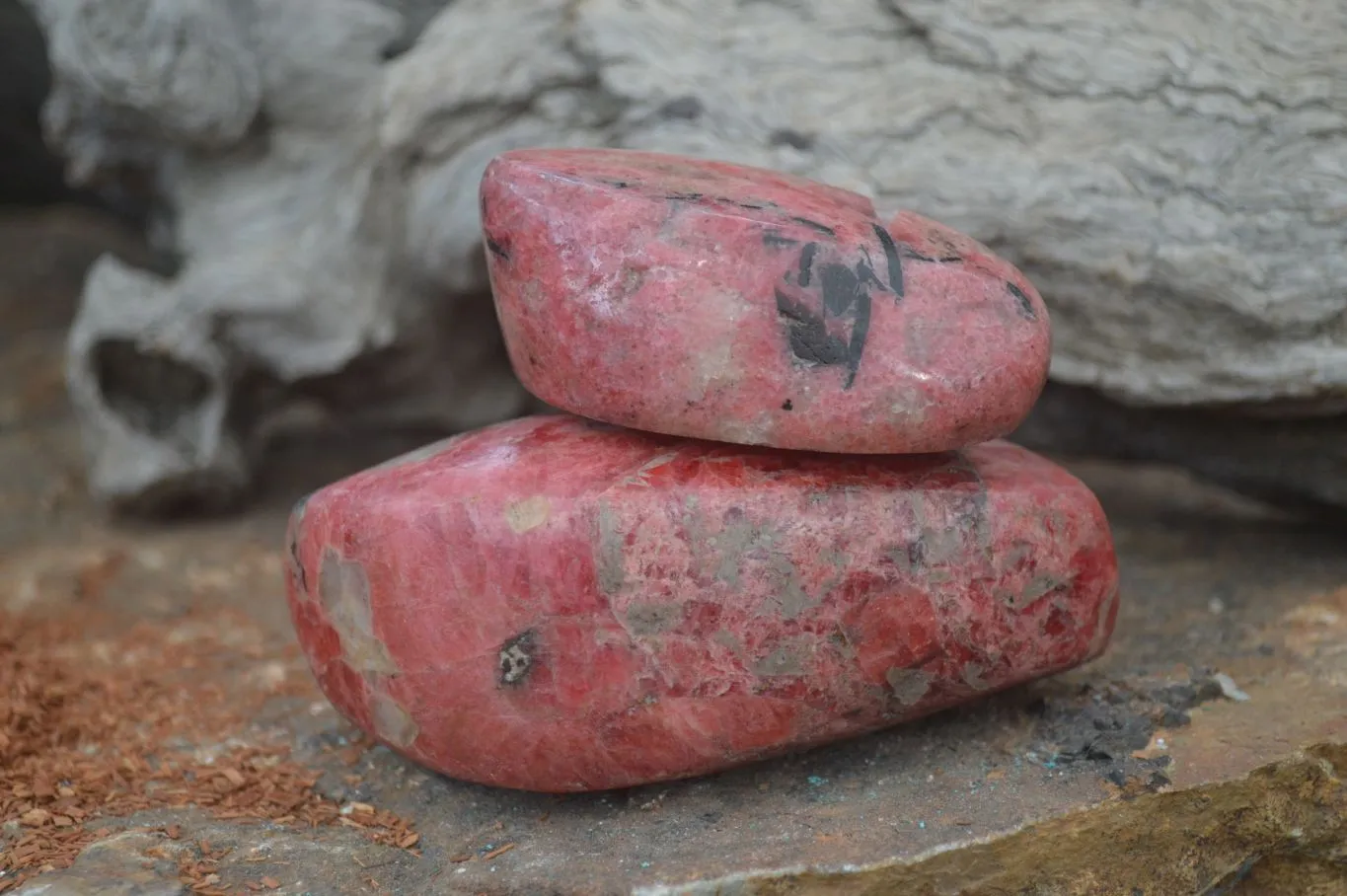Polished Rhodonite Free Forms x 5 From Zimbabwe
