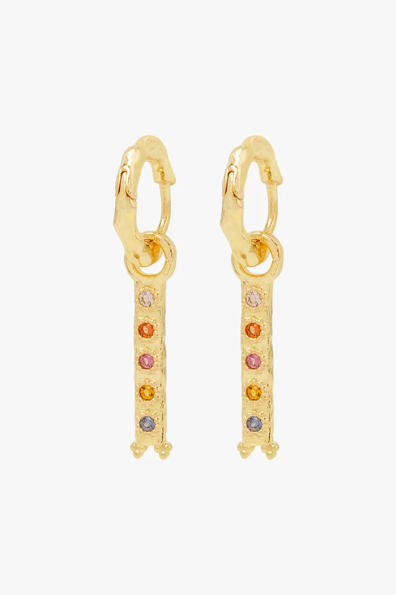 Radiant Stone Earring Gold Plated