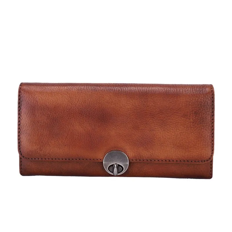 Red Classic womens Leather Flip Long Wallet Phone Wallet Clutch Wallet for Ladies