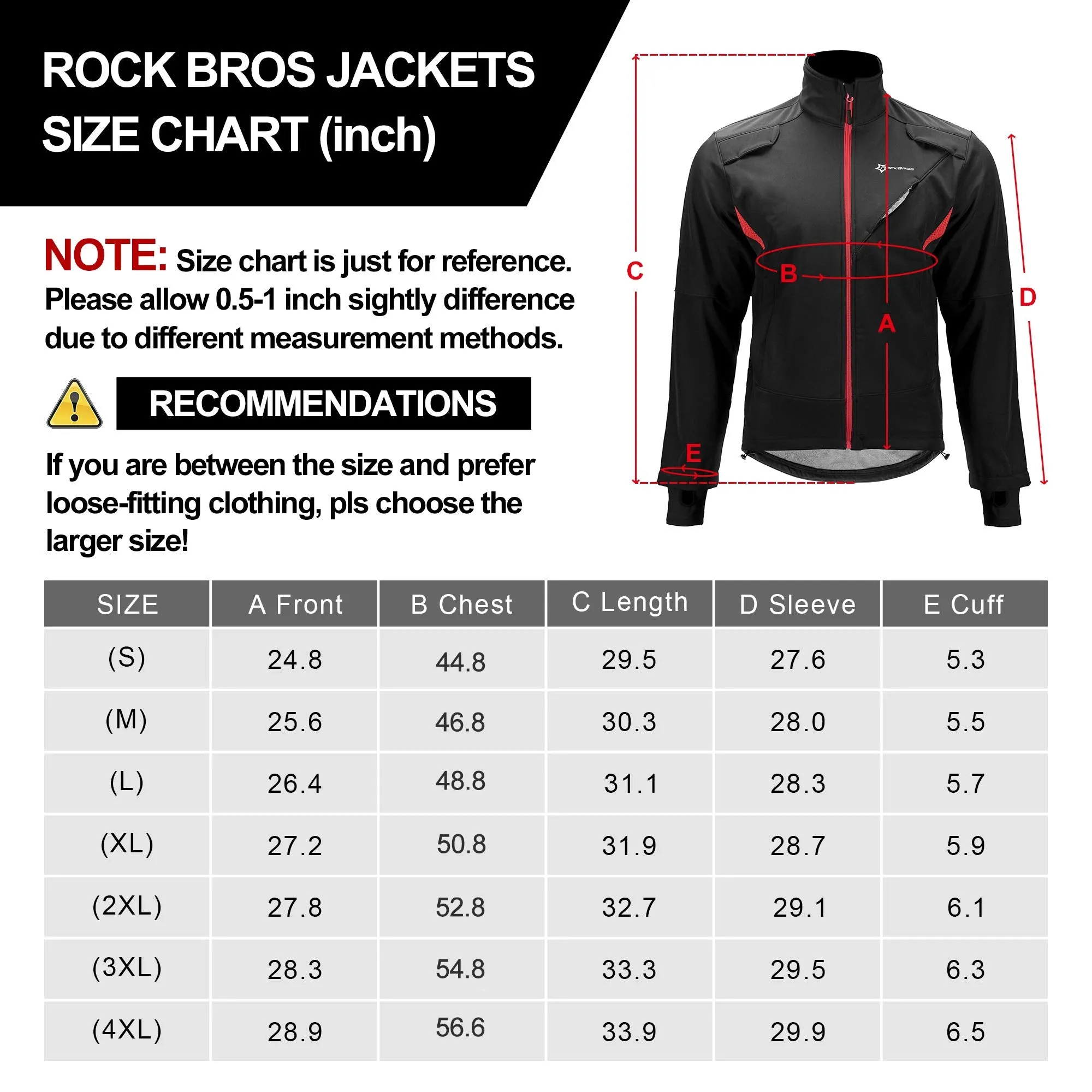 ROCKBROS Winter Cycling Jacket Thermal Fleece Windproof Jacket Running Biking Hiking