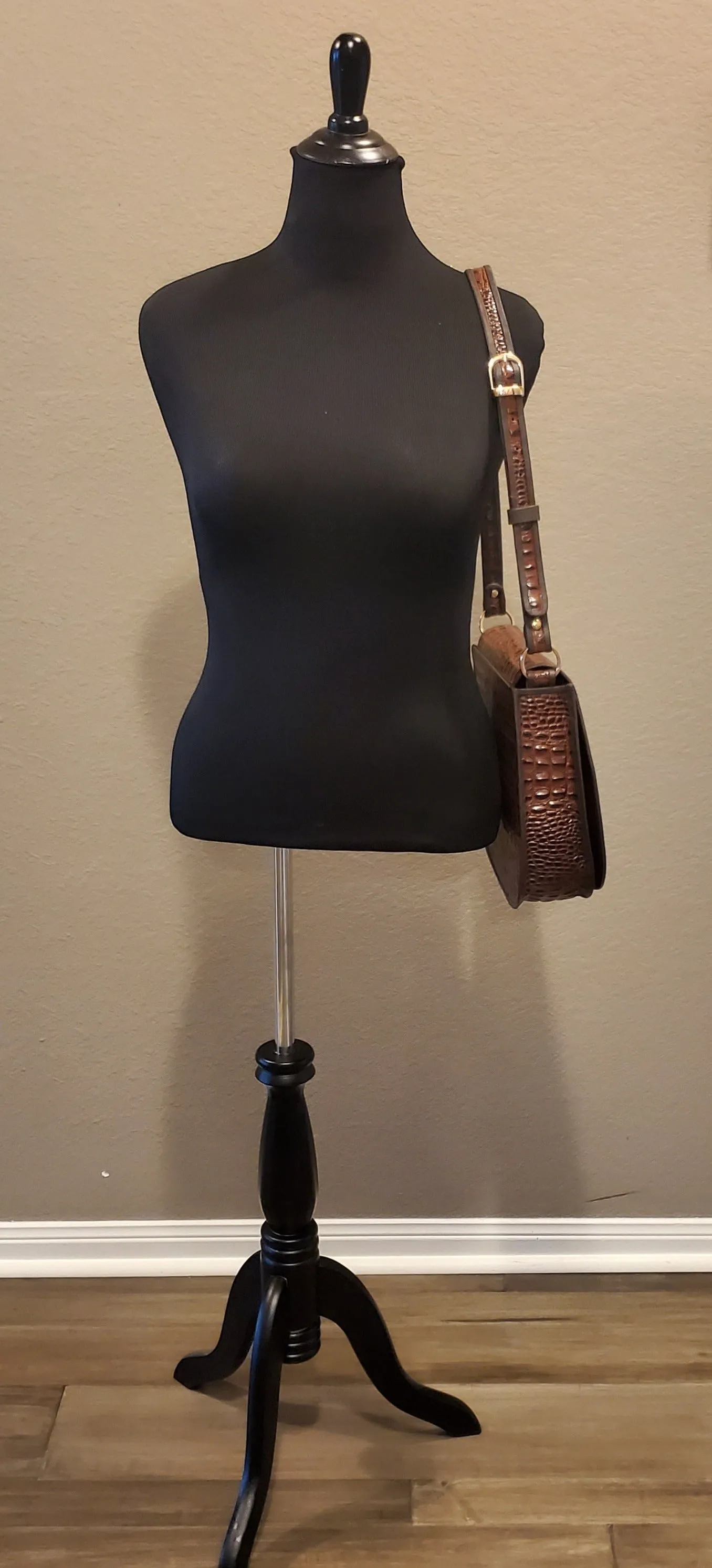 Sophia Saddle Handbag in Leather - Brown/Reptile Embossed Print