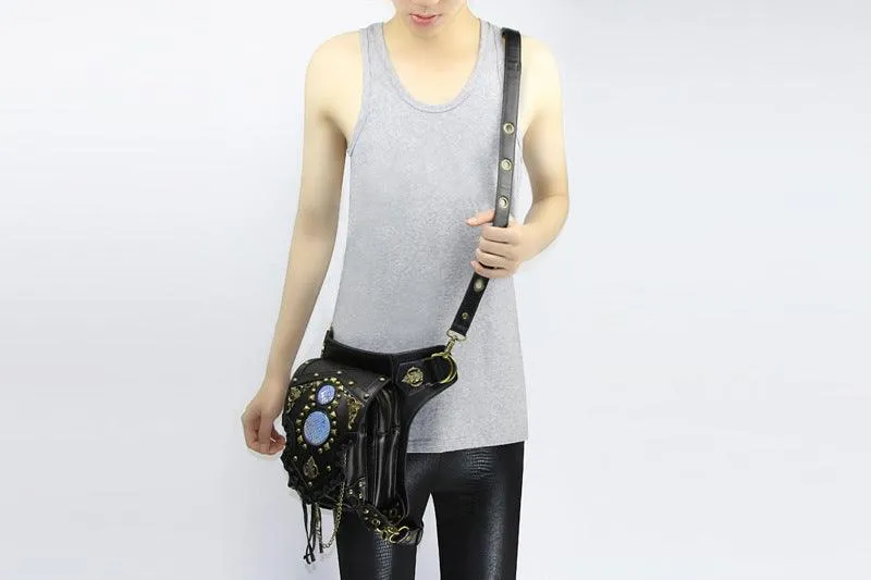 Steampunk Leather Waist Leg Bag