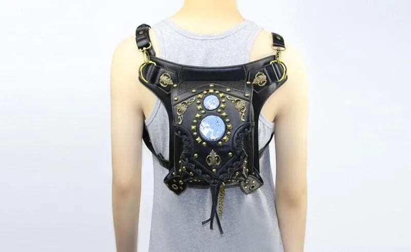 Steampunk Leather Waist Leg Bag