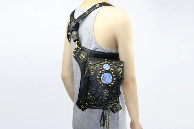 Steampunk Leather Waist Leg Bag